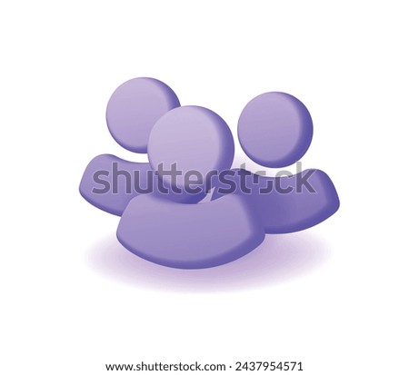 People group 3d icon vector, employees team staff graphic clip art image, crowd persons silhouette shape render, users or customers social clipart modern design