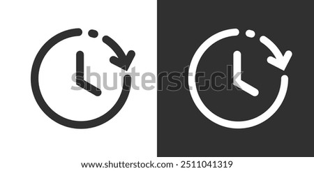 Delayed start icon vector, automatic timer clock watch simple line stroke pictogram set, fast quick period of time sign symbol image clip art