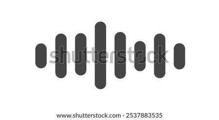 Soundwave voice icon simple line stroke vector, sound wave rhythm sign graphic illustration, audio vibration rhythm symbol pictogram, radio pitch signal, radiowave herts noise beat logo image clip art