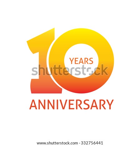 10th Anniversary Logo Template With A Shadow On Circle And The Number 1 ...