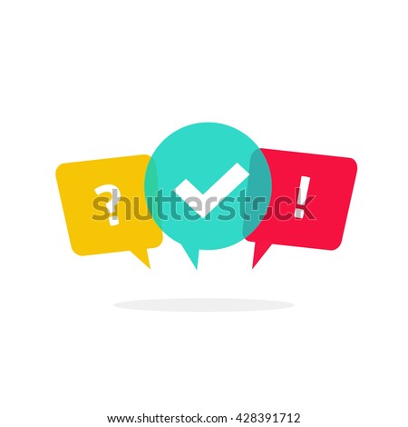 Quiz vector logo isolate on white, questionnaire icon, poll sign, flat bubble speech symbols, concept of social communication, chatting, interview, voting, discussion, talk, team dialog, group chat, 