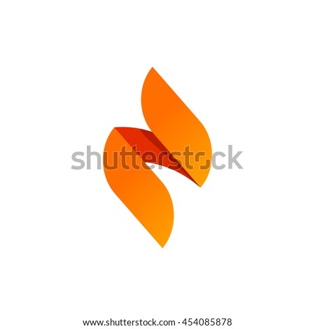 Flame vector logo design template concept isolated on white background, sharp spear elegant geometric element icon, abstract creative modern candle fire brand design, beauty orange gradient identity