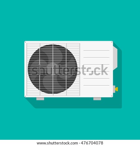 Air conditioner unit vector illustration isolated, flat white air conditioning unit icon