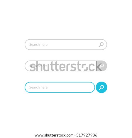 Search bar vector element design, set of search boxes ui template isolated on white background