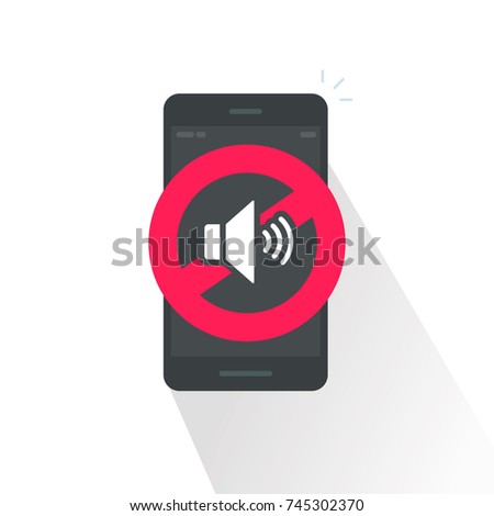 Silence cell phone sign vector illustration isolated on white background