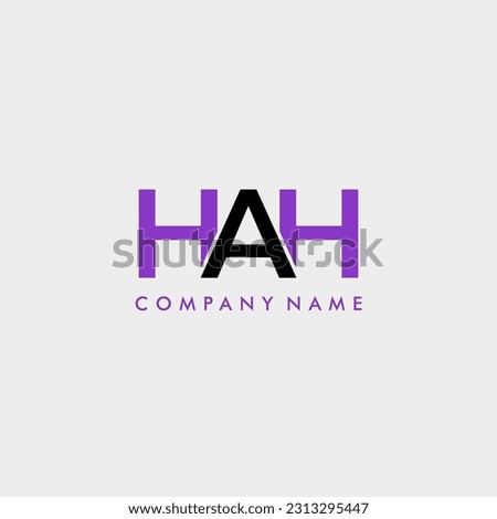 HAH initial letter monogram logo