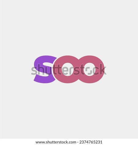 SOO or S8 initial letter monogram typography logo vector