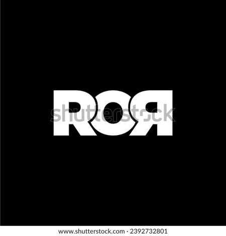 ROR letter monogram typography logo vector