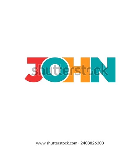 JOHN name lettering typhography text illustration vector