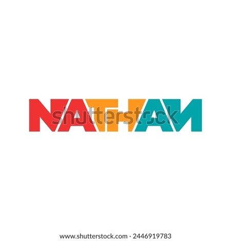 NATHAN name lettering typhography text illustration vector