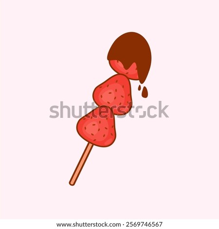 Similar – Image, Stock Photo A fresh strawberry skewered with a fork