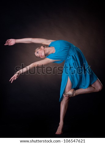 young beautiful blonde woman in motion