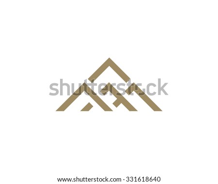 Simple vector logo in a modern style. Top of the mountain in the form of letter M.