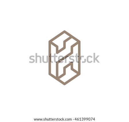 Linear vector logo in a modern style, Stock fotó © 