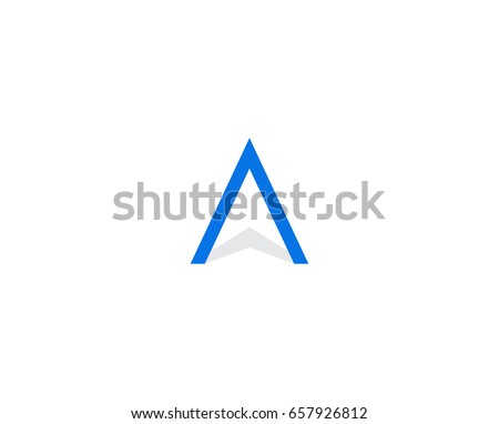 The letter A creative triangle vector logo.