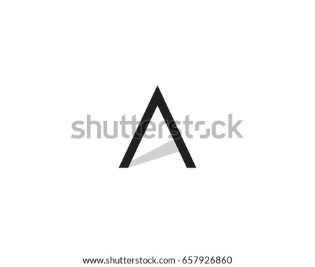 The letter A creative pyramid vector logo.