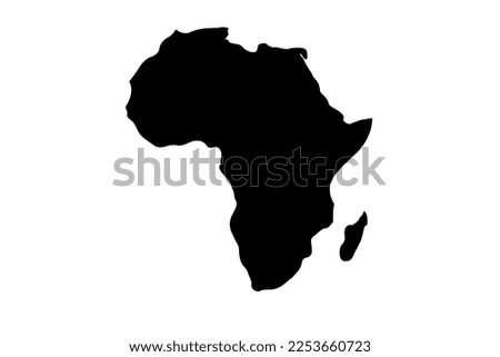 Africa map icon on white background.