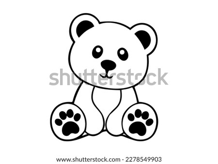 cute teddy bear outline design