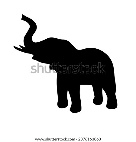 Elephant si with lifted trump
