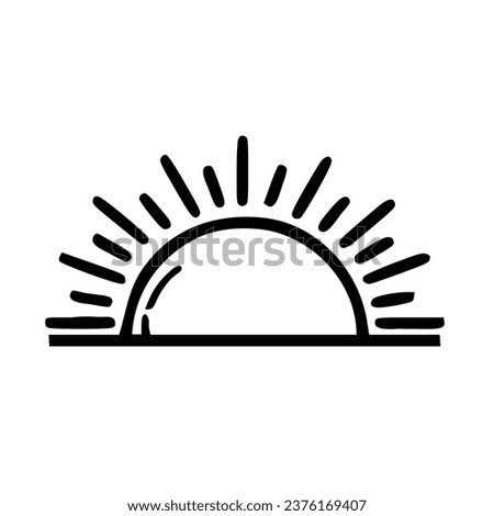 Half sun outline design logo