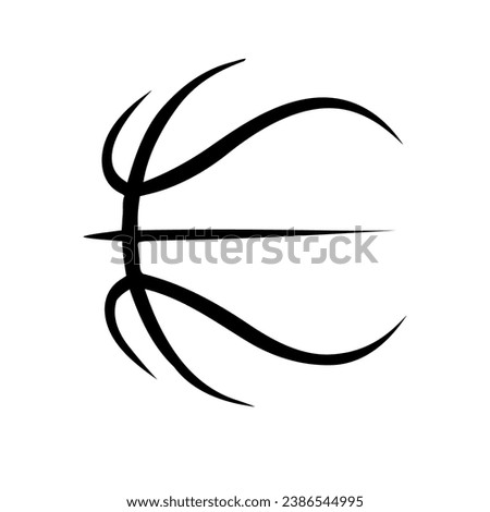 Basketball outline black colour design