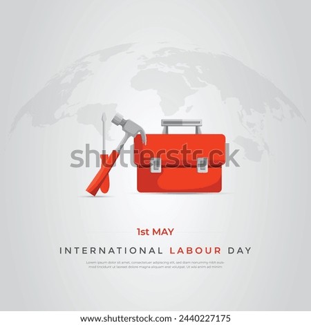 Creative International Labour Day Vector Poster. Happy Labour Day. 1st May Worker's Day. May 1st Labour Day with minimal background vector poster.