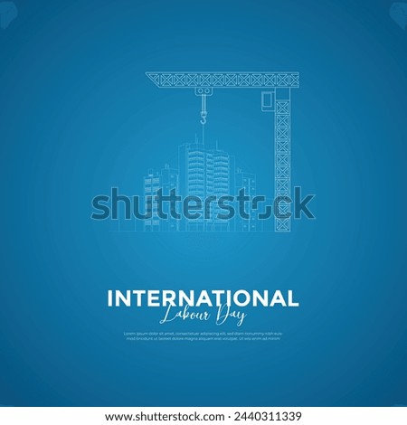 Creative and minimal International Labour Day Vector Poster. Happy Labour Day. 1st May Worker's Day. May 1st Labour Day with minimal background vector poster.