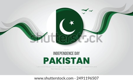 Happy Pakistan Independence Day August 14th Celebration Vector Design Illustration. Template for Poster, Banner, Advertising, Greeting Card or Print Design Element.