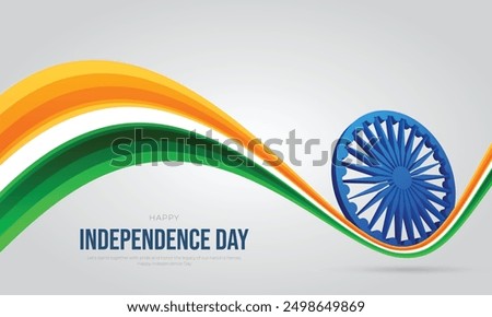 Happy Independence day India Social Media Post and Flyer Template. 15th August - India Independence Day Celebration Greeting Card with Text and India Flag with Skyline Vector Illustration.