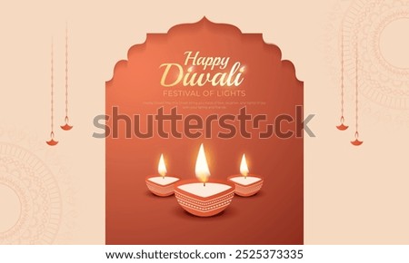 Happy Diwali Indian festival of lights, holiday Background, Diwali celebration greeting card, abstract vector illustration design.