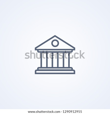 Bank building, vector best gray line icon on white background, EPS 10