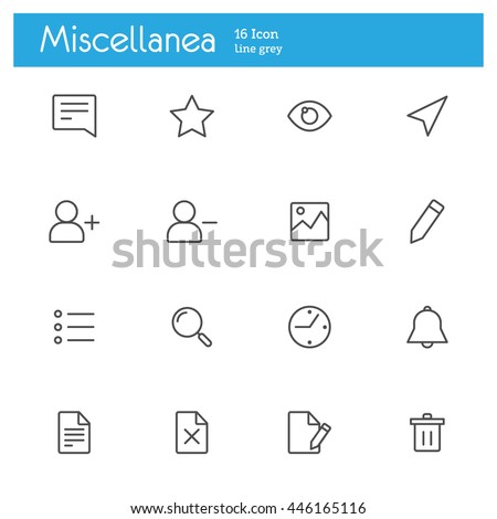 Various web icons line for the user 