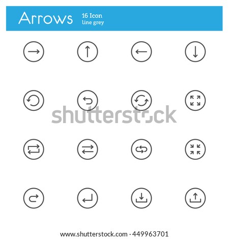 Arrows line iicon, management icons set