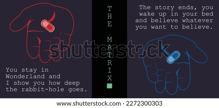 The Matrix movie. Vector illustration (poster). Print design for mugs, T-Shirts.