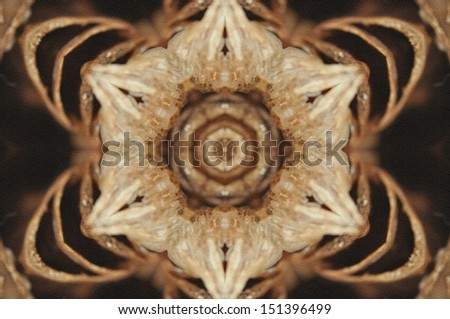 Brown Mandala Star - coarse textured