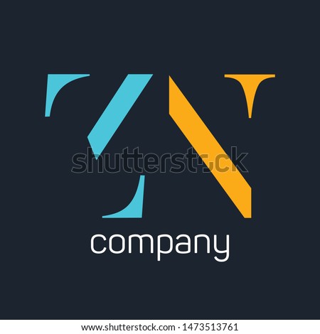 ZN company logo. Monogram logo letters Z and N. Stock fotó © 