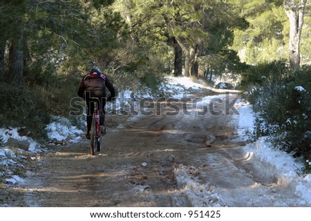cyclist in the snow  Foto stock © 