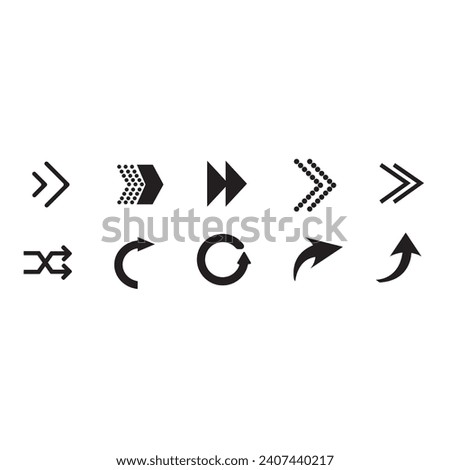 a direction arrow set, app application arrow file with whit background, arrow heads vector format design, digital arrow icon modern left right up down