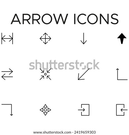 Set of arrows collection in black color on a white background for website design. Arrows set icons design. Arrow icon flat collections. Set off different arrows or web design. Arrow flat style isolate
