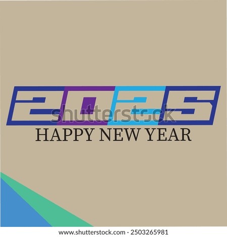 Happy New Year 2025 Design template with 2025 typography logo for celebration and season decoration. Creative concept Minimalist trendy background for branding, banner, cover, card. EPS vector file.