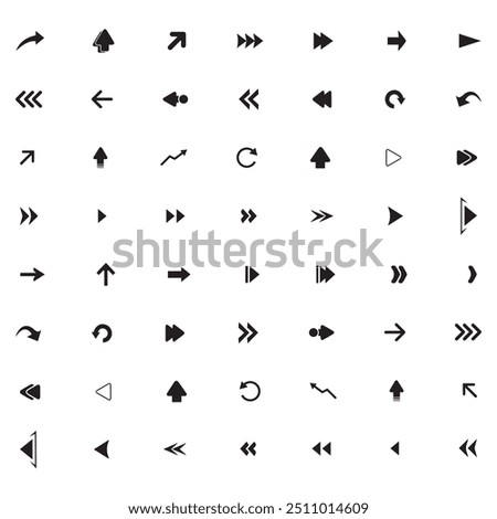 Arrows mini black set icons. abstract app symbol. Arrows vector collection button. circle, Cursor, Modern simple direction digital down computer design. EPS Vector illustration. arrows back black.