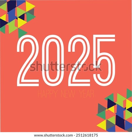 Modern and clean vector design happy new year 2025. Unique and elegant premium, the latest design and very beautiful. color text and black background. EPS vector format file. 2025 new year celebration