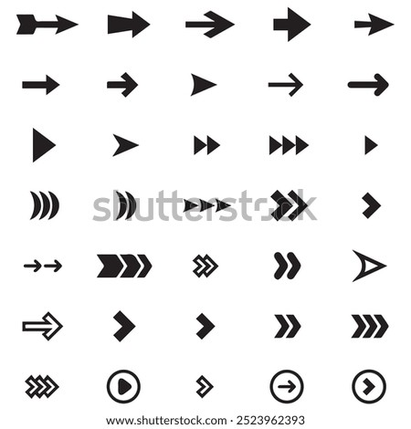 Arrows mini black set icons. abstract app symbol. Arrows vector collection button. circle, Cursor, Modern simple direction digital down computer design. EPS Vector illustration. arrows back black.