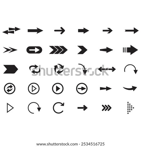 Arrows mini black set icons. abstract app symbol. Arrows vector collection button. circle, Cursor, Modern simple direction digital down computer design. EPS Vector illustration. arrows back black.