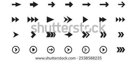 Neon black Arrow icons set. Arrows vector sing isolated on white background. Big vector set of black arrow symbol and direction pointers in different styles. Beautiful arrow vector collection.