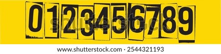 set of creative number 1 to 10 logo designs. abstract number design vector illustration sports and paint color art. 1 2 3 4 5 6 7 8 9 0 style letter numbers. eps file with a yellow background. 