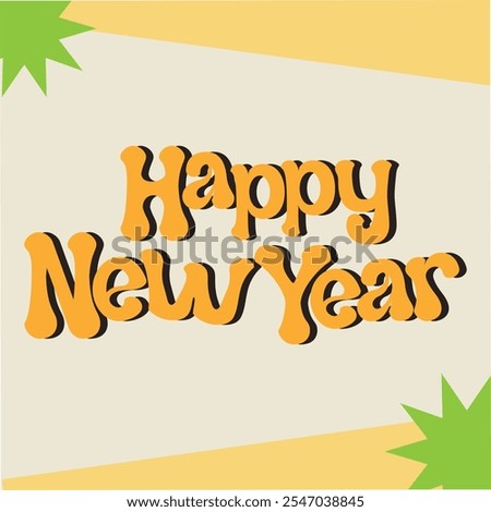 happy new year typography art design. abstract banner poster background. 2025 lunar new year board. eps vector format concepts dark day. orang color text with white background. 