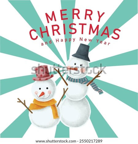 Merry Christmas and New Year Typographical on red Xmas background with winter landscape with snowflakes, light, stars. Merry Christmas card. Vector Illustration. eps vector file.