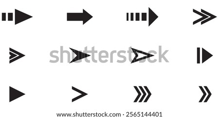 Arrows set icons design. Arrow icon flat collections. Set off different arrows or web designs. Arrow flat style isolated on white background - stock vector arrow symbols.