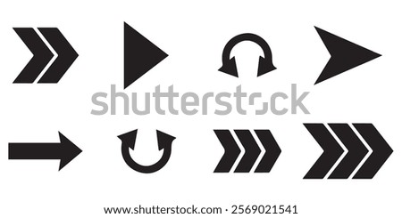 Big black abstract action arrow. back front up down left right button circle collection. arrowhead flat sign symbol icons. hold gesture hand icon. drag drop finger arrows sign.